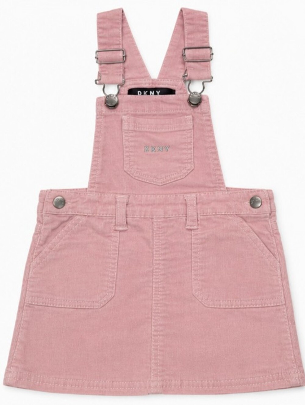 DKNY Baby Girls Pink Corduroy Overall Jumper Dress – Size 24 Months